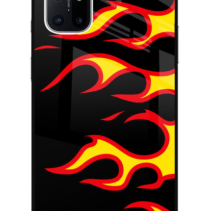 Side Sweep Flames Oneplus 8T Glass Case