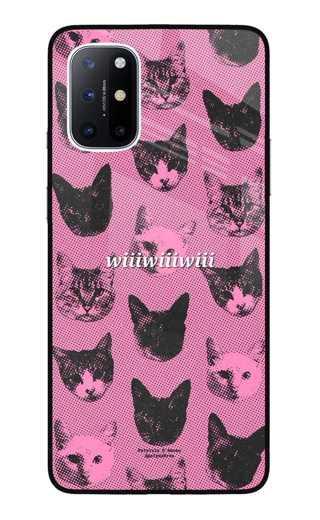 Pink Cats Oneplus 8T Glass Case