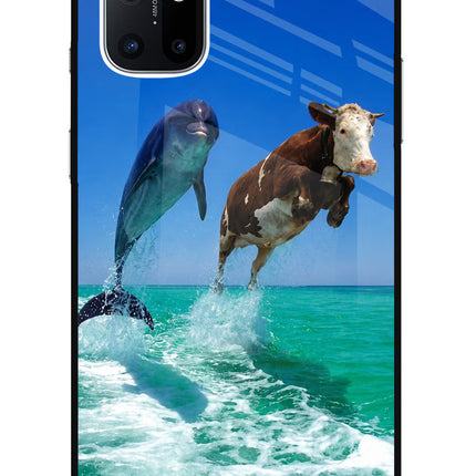 Dolphin vs Cow Oneplus 8T Glass Case