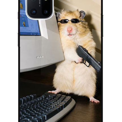 Hacker Hamster Oneplus 8T Glass Case