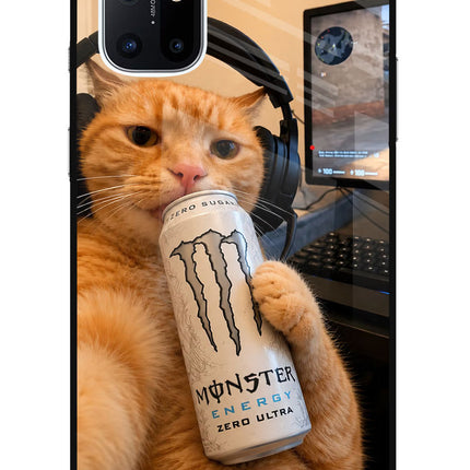 Gamer Cat Energy Oneplus 8T Glass Case