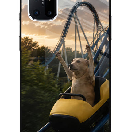 Rollercoaster Dog Oneplus 8T Glass Case