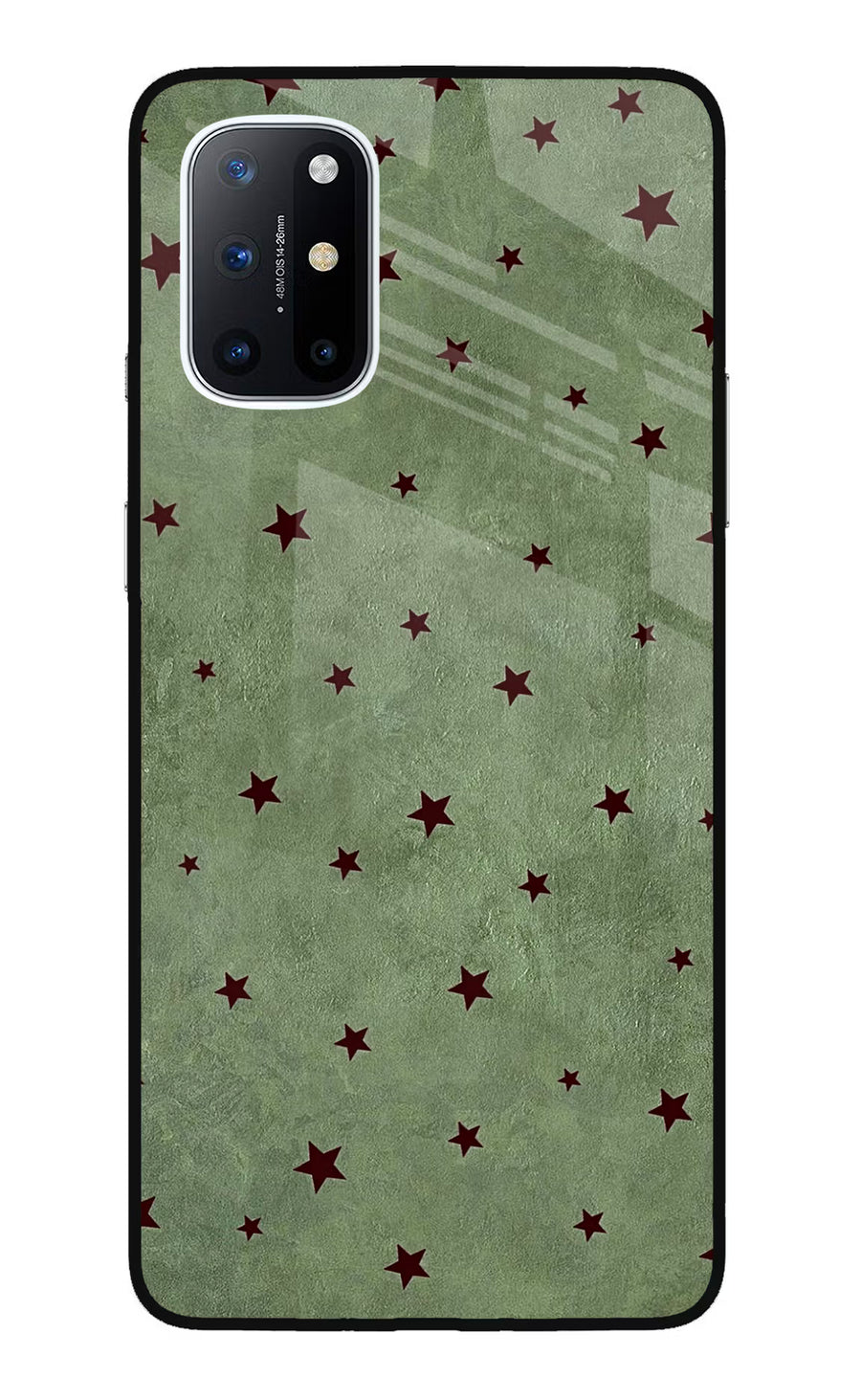 Green Stars Oneplus 8T Back Cover, Glass case