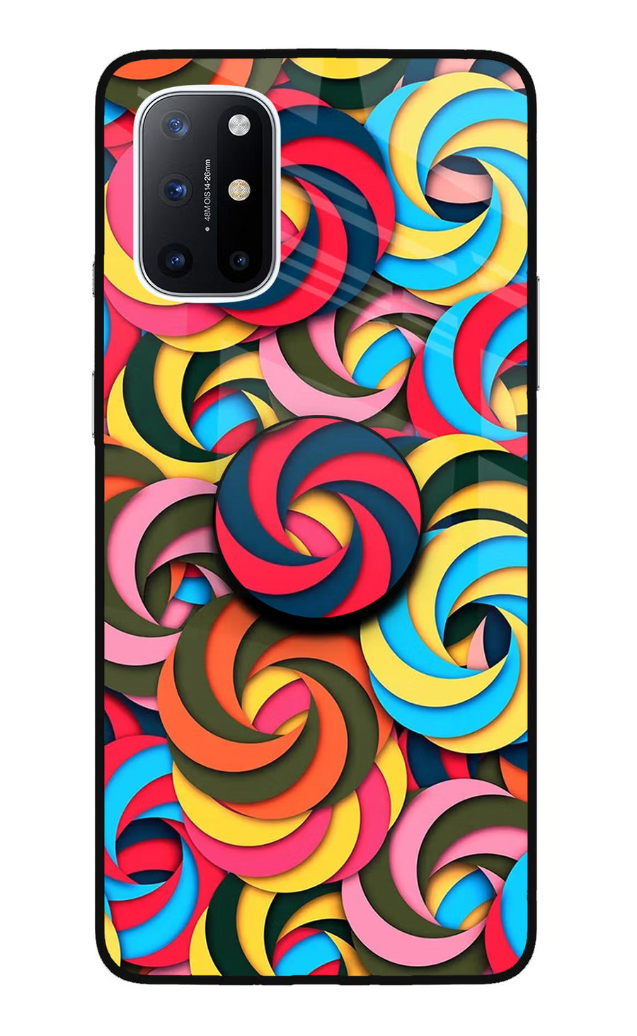 Spiral Pattern Oneplus 8T Pop Case, Glass case