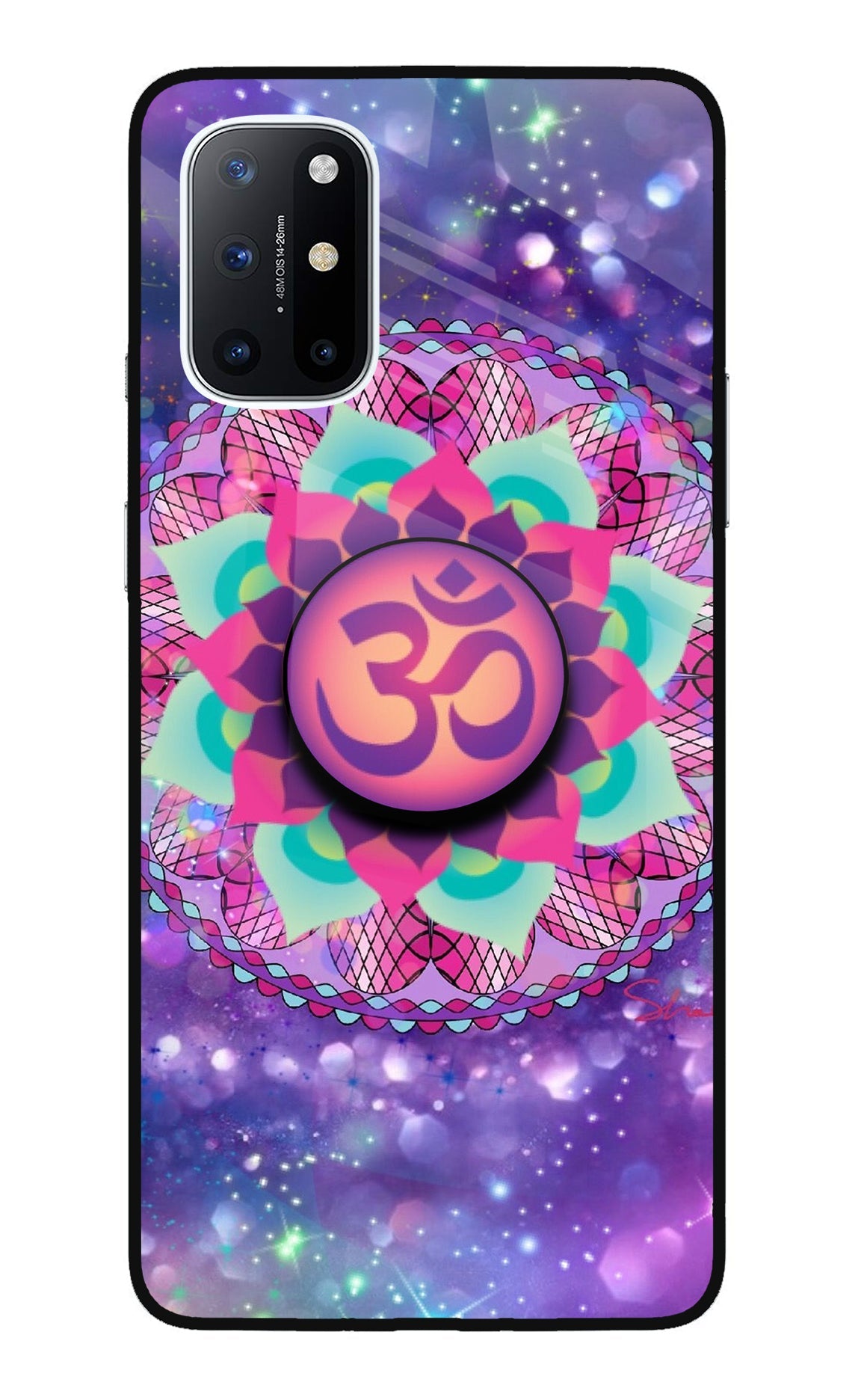 Om Purple Oneplus 8T Glass Case