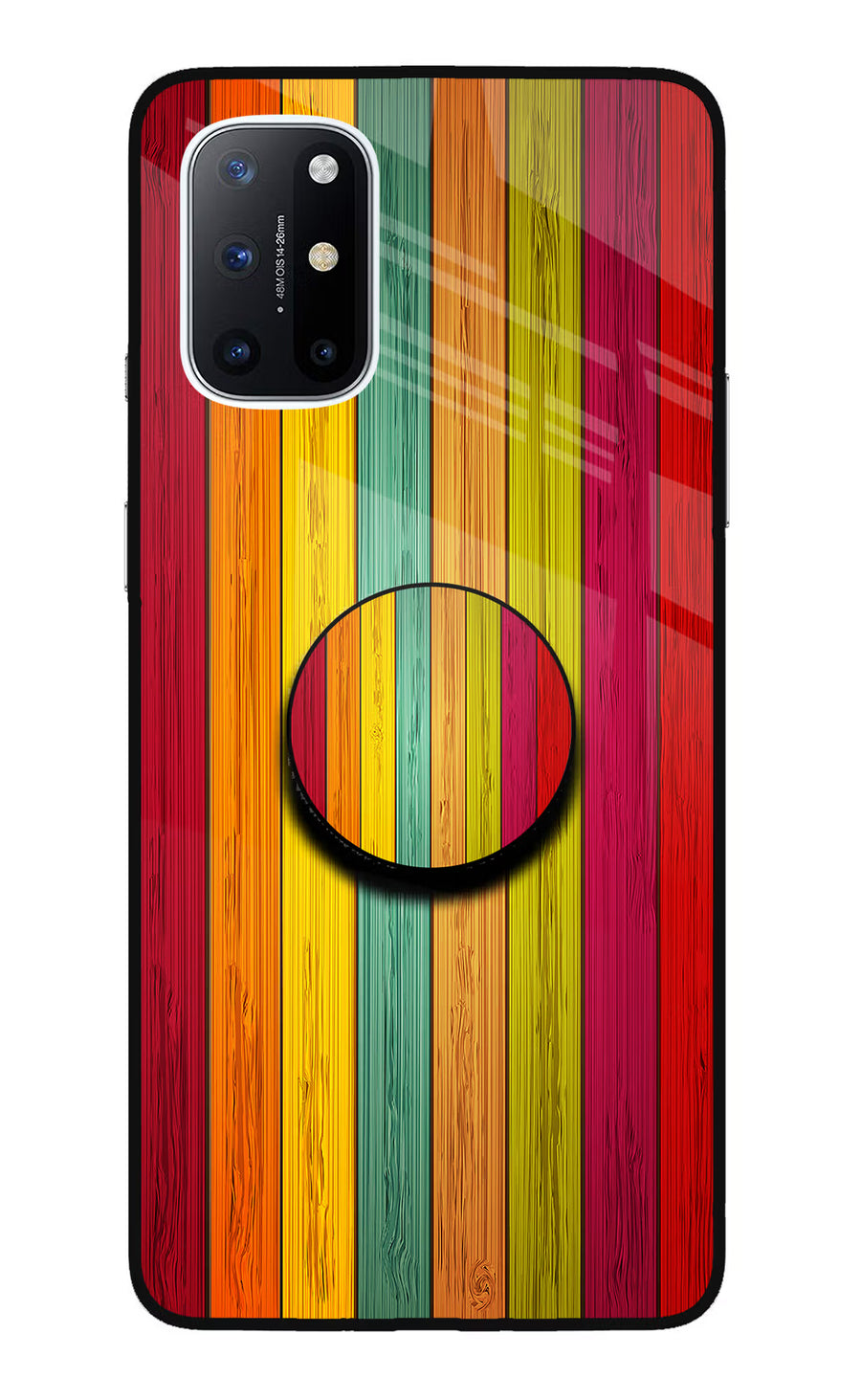 Multicolor Wooden Oneplus 8T Pop Case, Glass case
