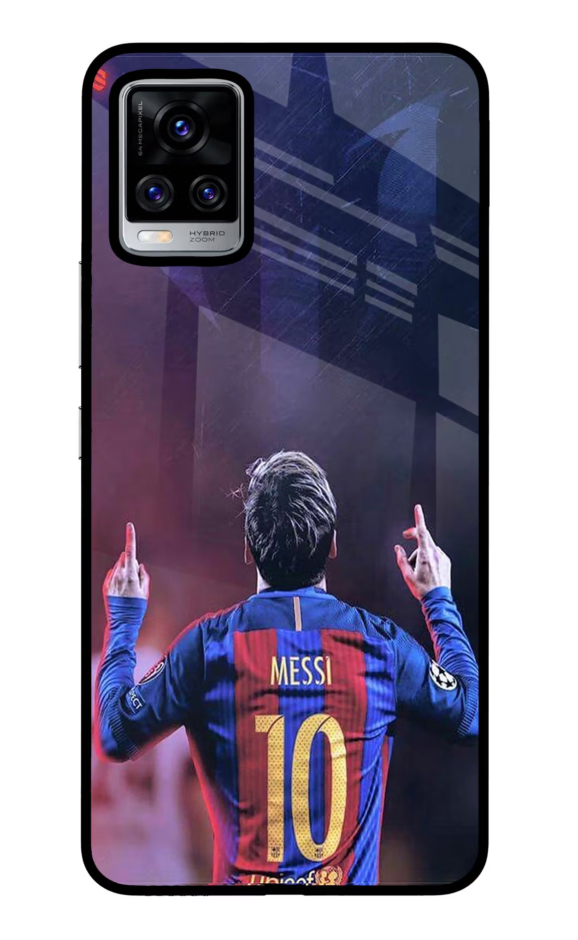 Messi Vivo V20 Pro Glass Case Back Cover by Casekaro