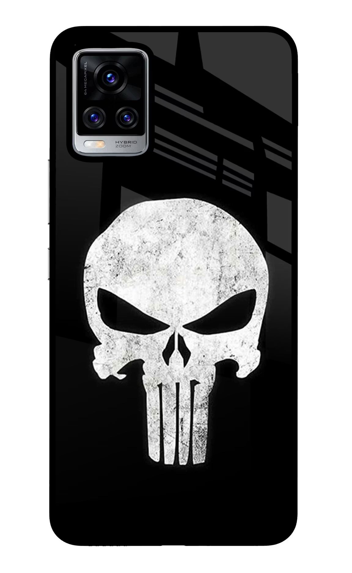 Punisher Skull Vivo V20 Pro Glass Case Back Cover by Casekaro