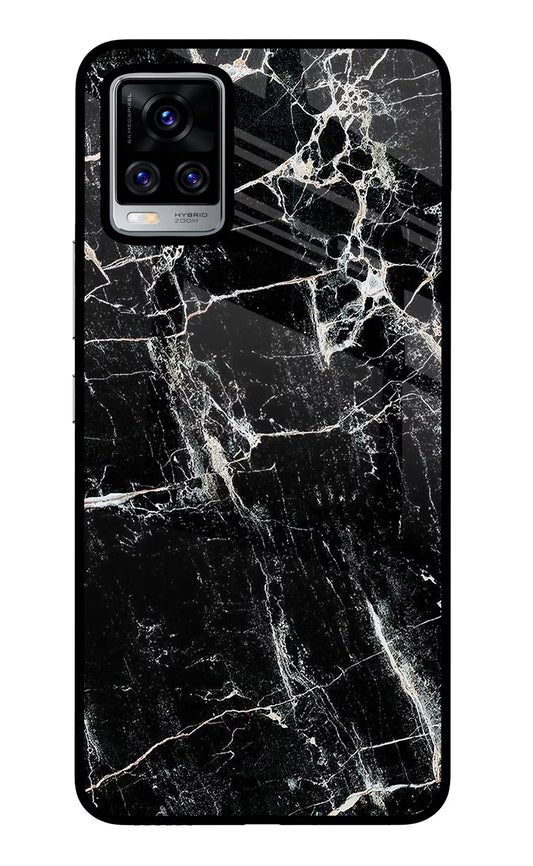 Black Marble Texture Vivo V20 Pro Glass Case