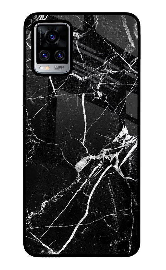 Black Marble Pattern Vivo V20 Pro Glass Case