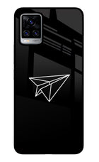 Paper Plane White Vivo V20 Pro Glass Case
