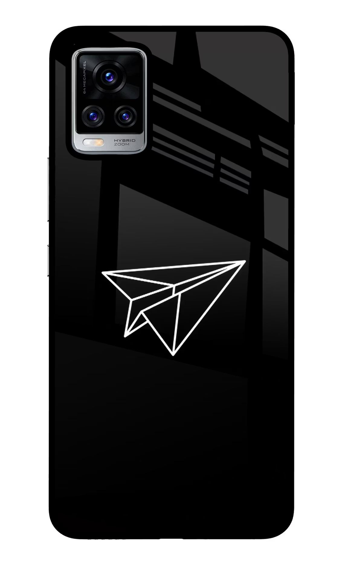 Paper Plane White Vivo V20 Pro Glass Case Back Cover by Casekaro