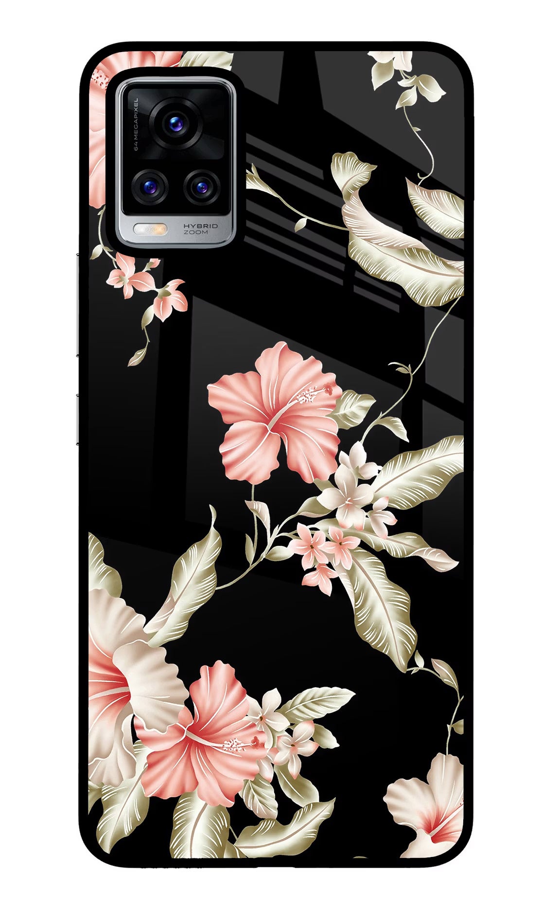 Flowers Vivo V20 Pro Glass Case Back Cover by Casekaro
