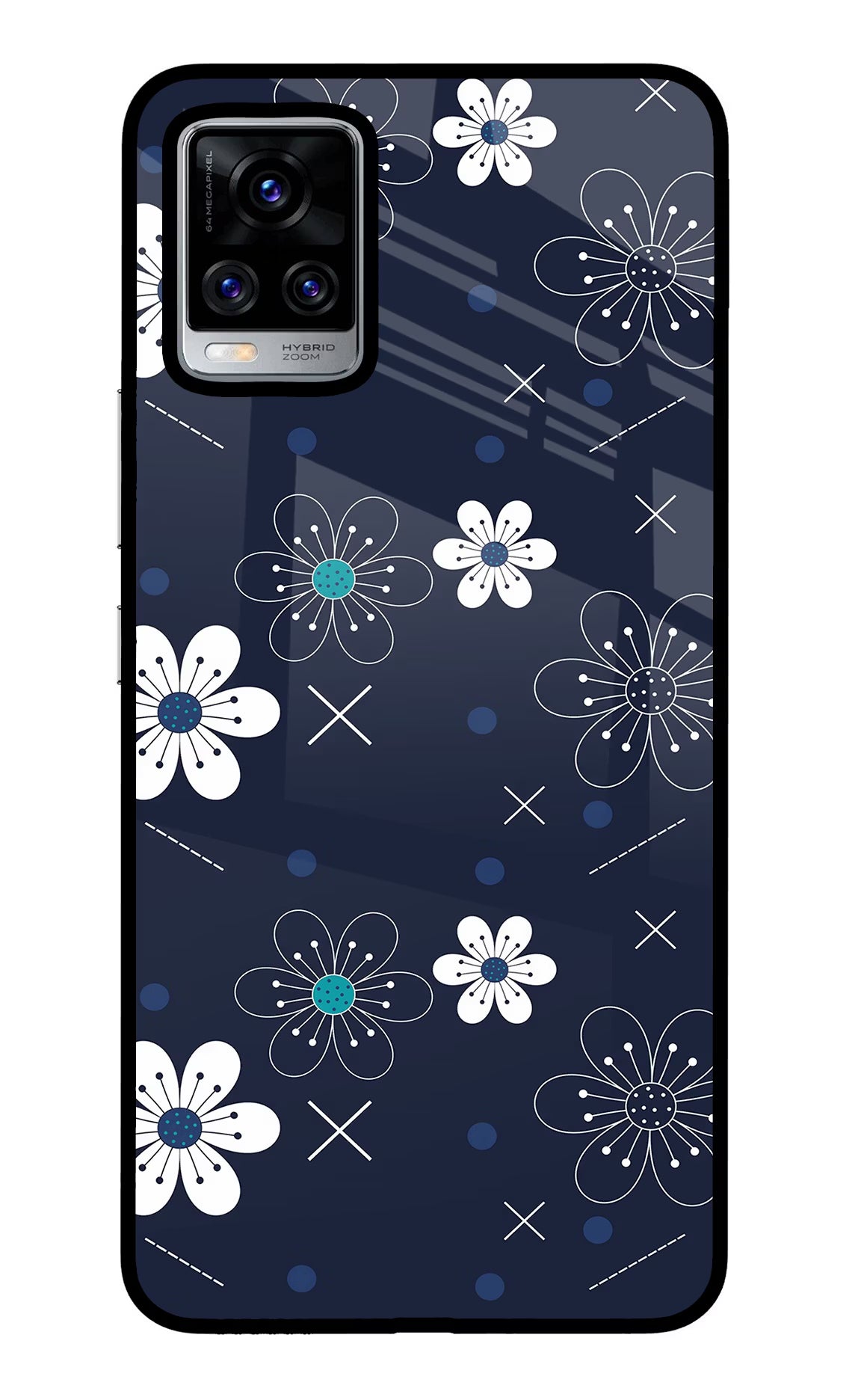 Flowers Vivo V20 Pro Glass Case Back Cover by Casekaro