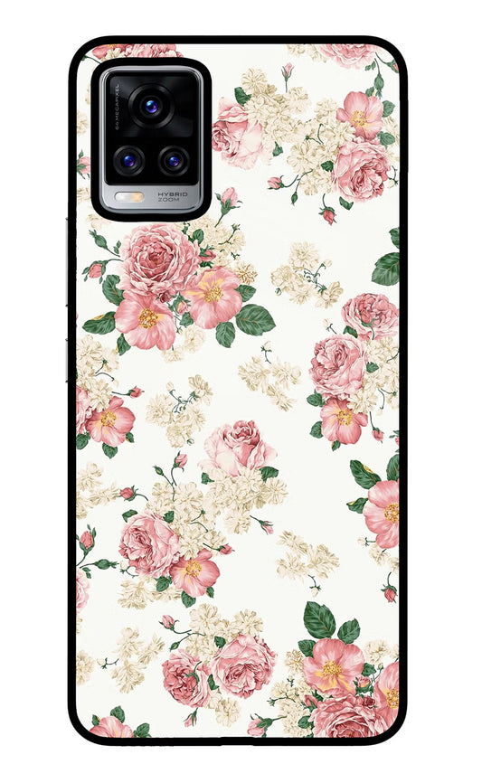 Flowers Vivo V20 Pro Glass Case