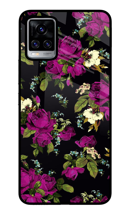 Flowers Vivo V20 Pro Glass Case