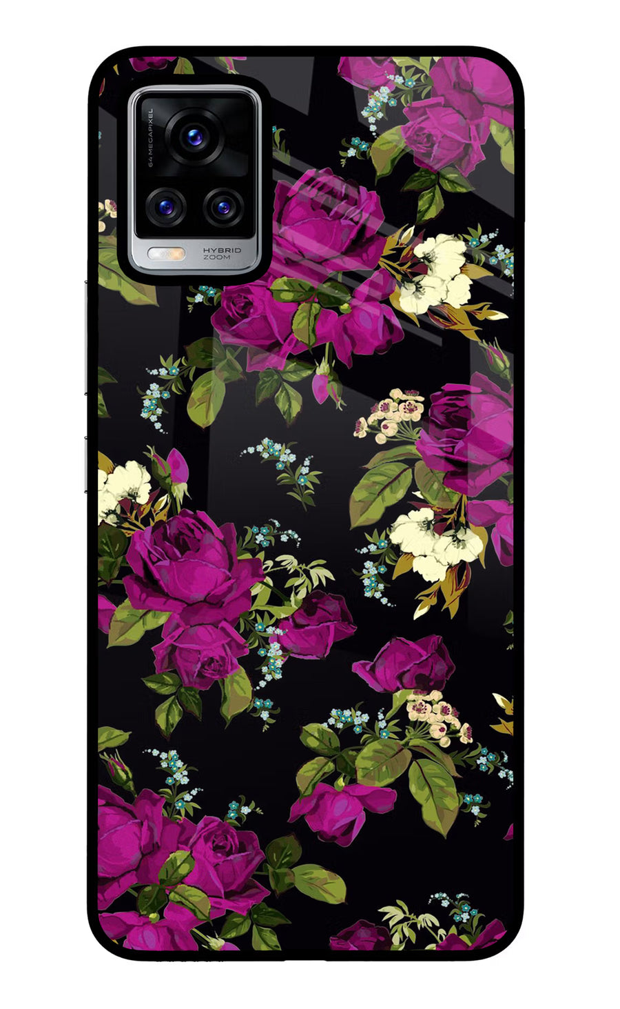 Flowers Vivo V20 Pro Back Cover, Glass case