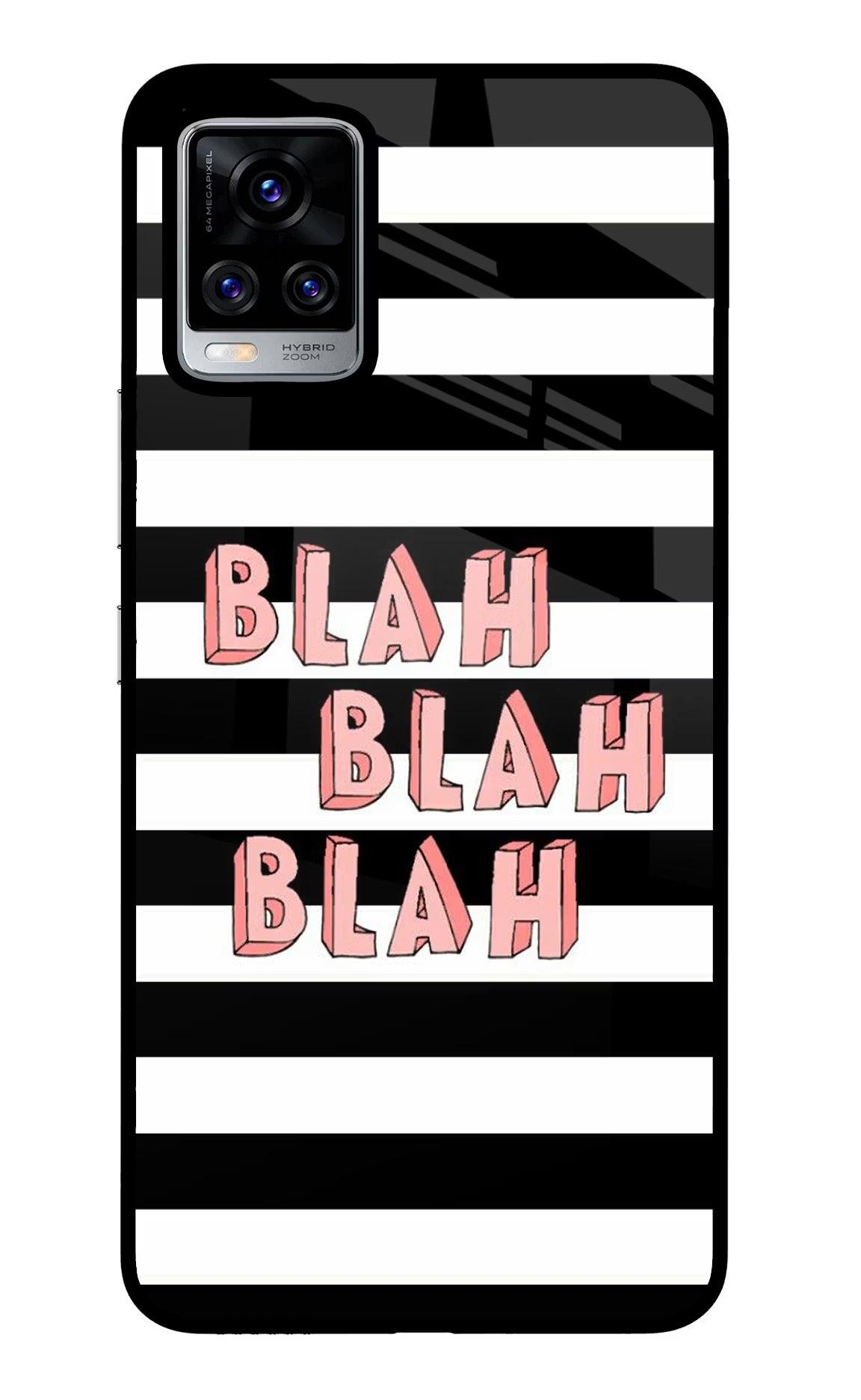 Blah Blah Blah Vivo V20 Pro Glass Case Back Cover by Casekaro