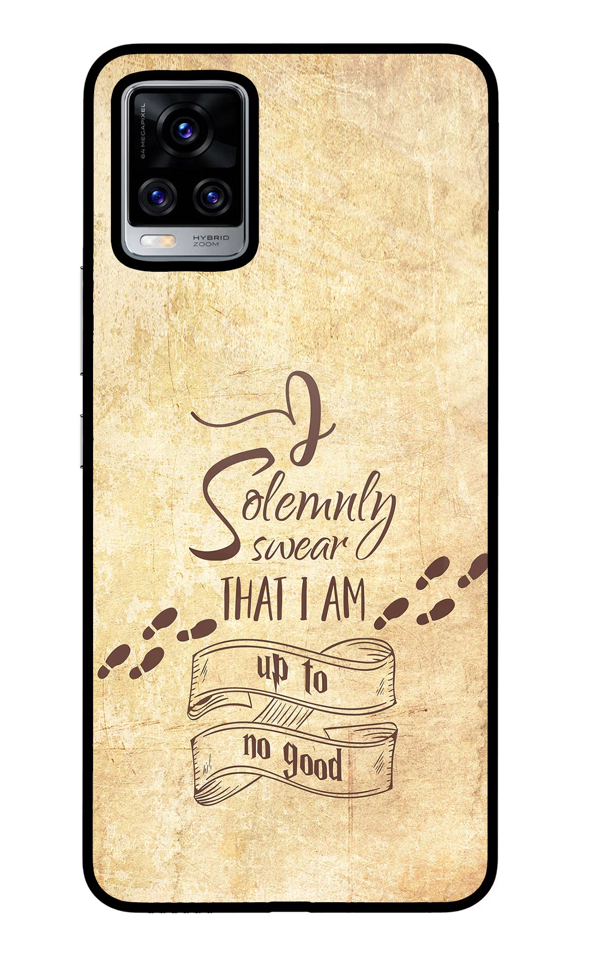 I Solemnly swear that i up to no good Vivo V20 Pro Glass Case Back Cover by Casekaro