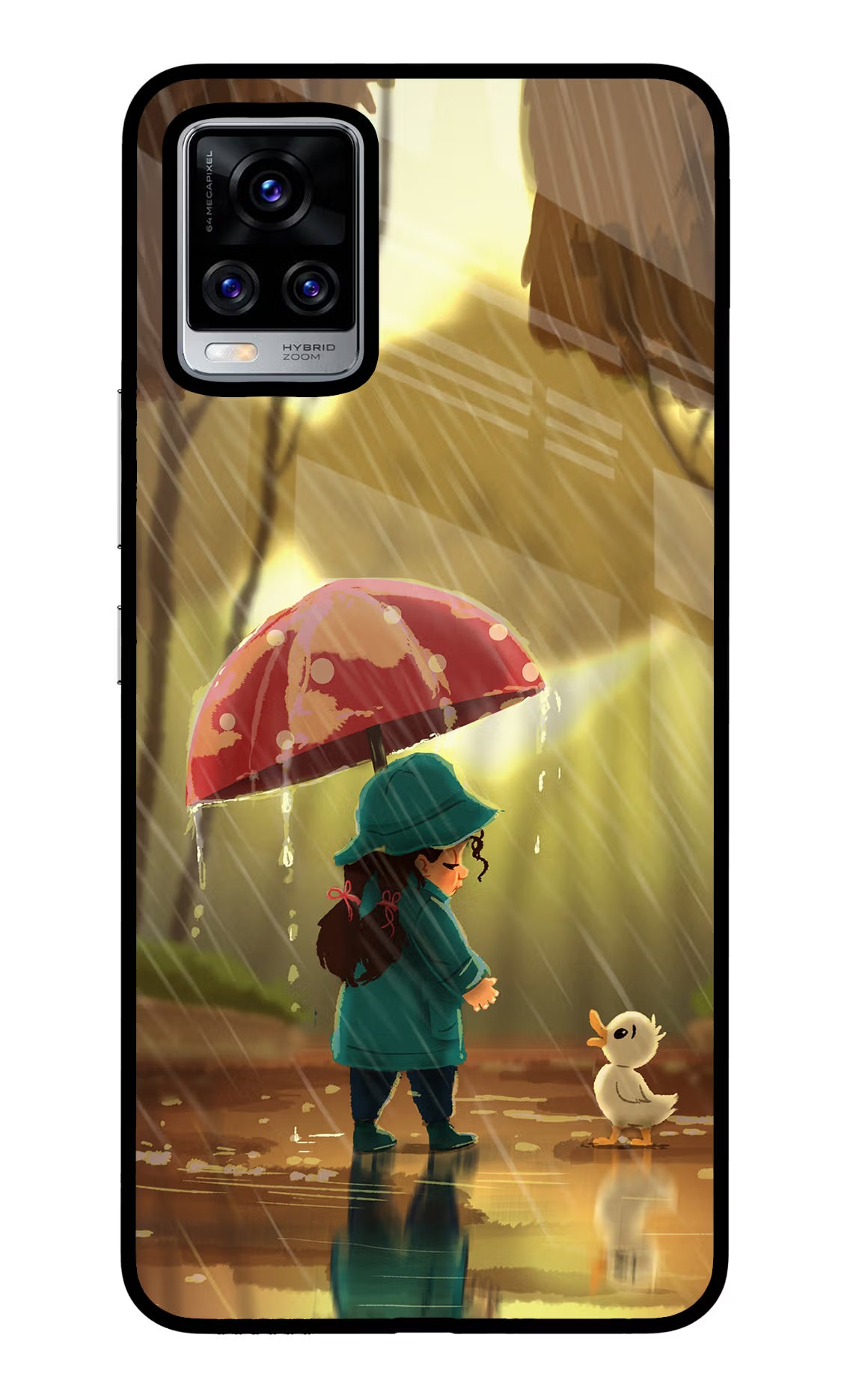 Rainy Day Vivo V20 Pro Glass Case Back Cover by Casekaro