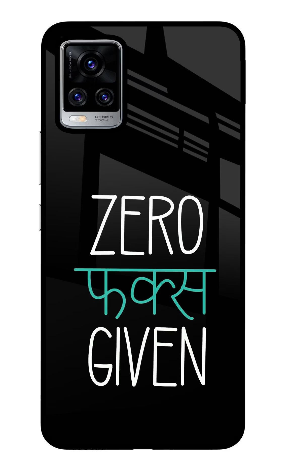 Zero Fucks Given Vivo V20 Pro Glass Case Back Cover by Casekaro