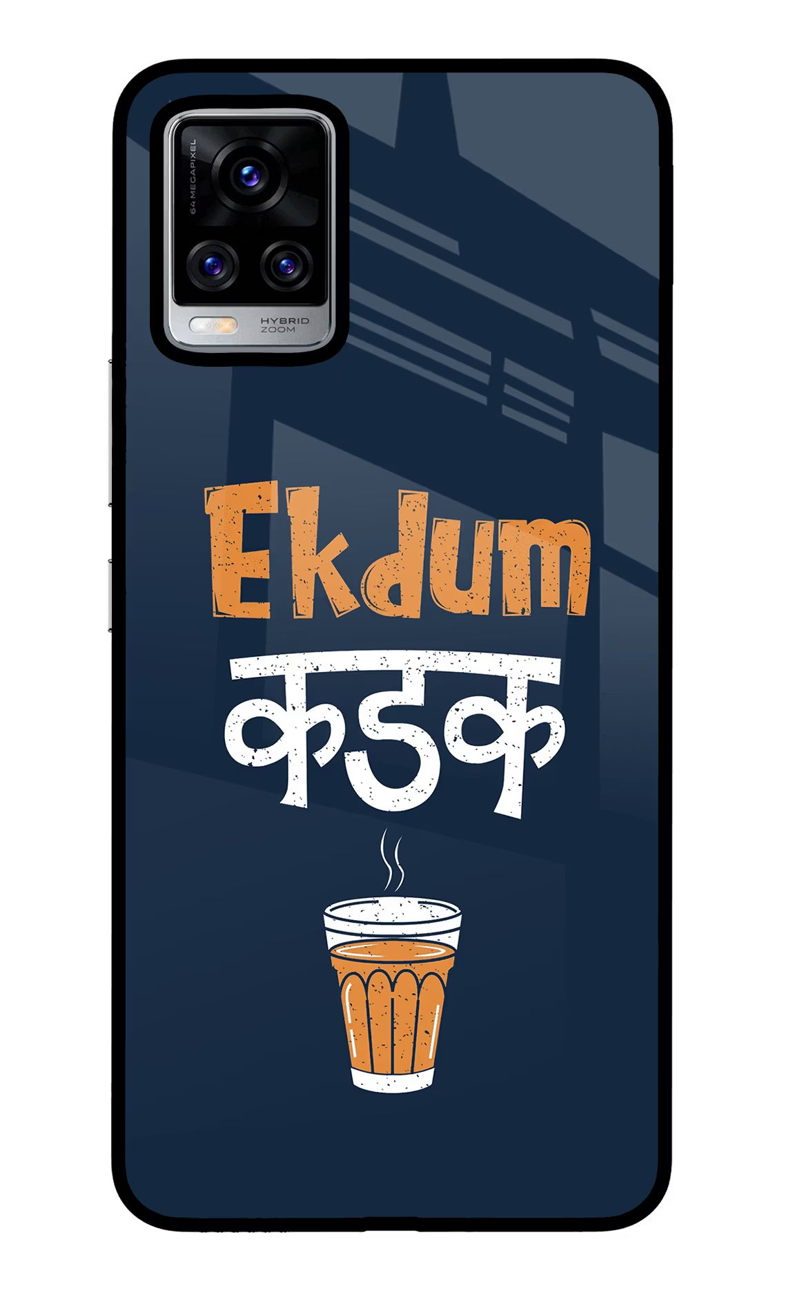 Ekdum Kadak Chai Vivo V20 Pro Glass Case Back Cover by Casekaro