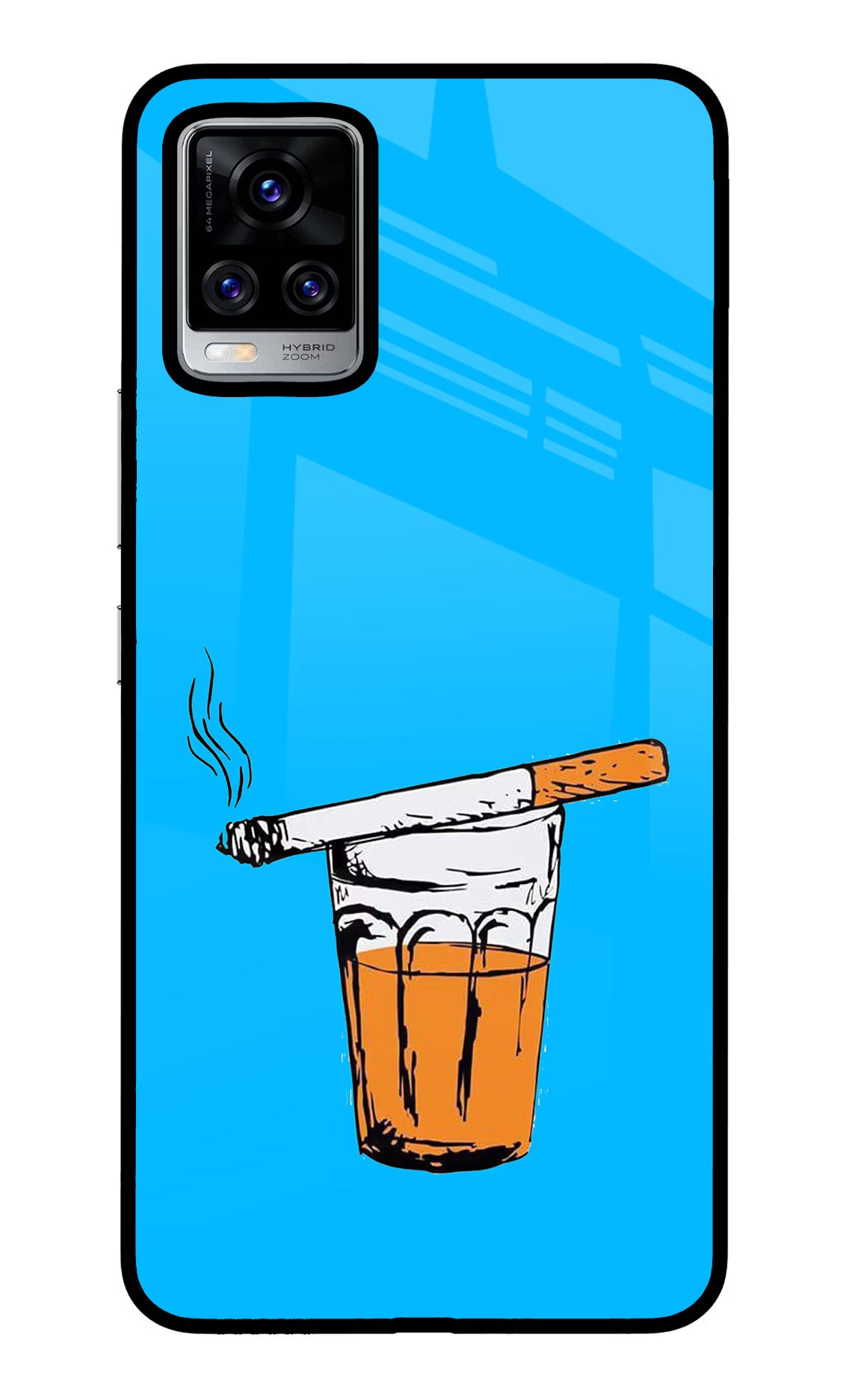 Chai Sutta Vivo V20 Pro Glass Case Back Cover by Casekaro