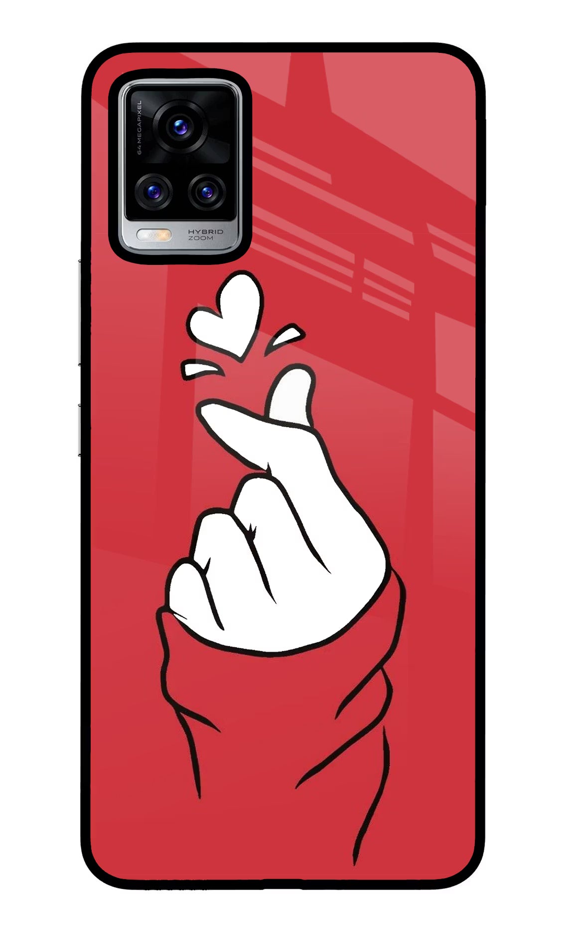 Korean Love Sign Vivo V20 Pro Glass Case Back Cover by Casekaro