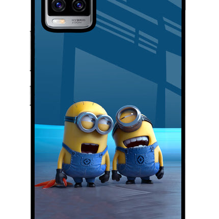 Minion Laughing Vivo V20 Pro Glass Case Back Cover by Casekaro