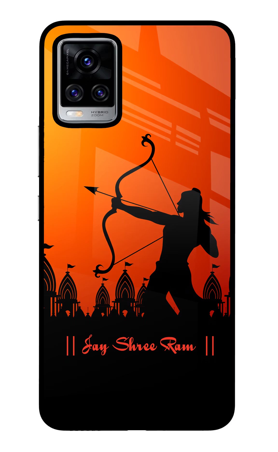 Lord Ram - 4 Vivo V20 Pro Glass Case Back Cover by Casekaro