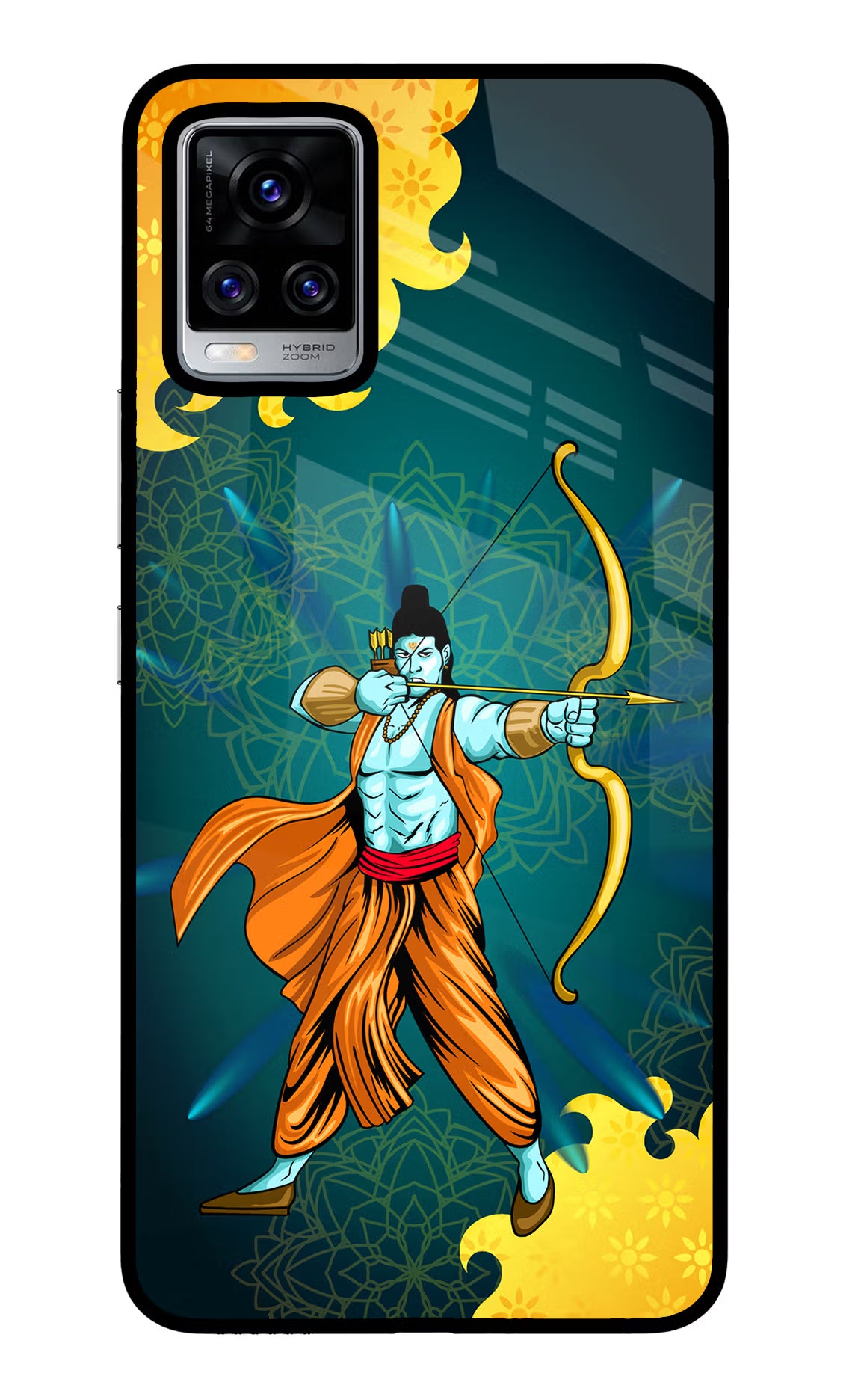 Lord Ram - 6 Vivo V20 Pro Glass Case Back Cover by Casekaro