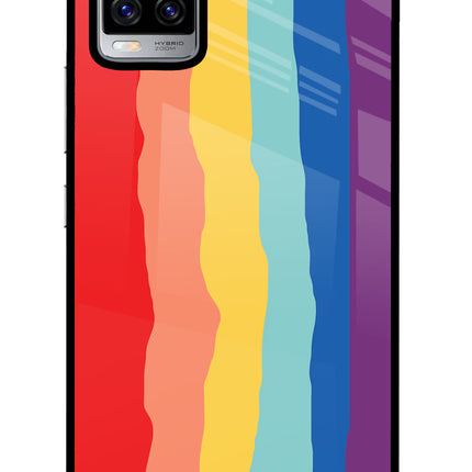 Rainbow Vivo V20 Pro Glass Case Back Cover by Casekaro