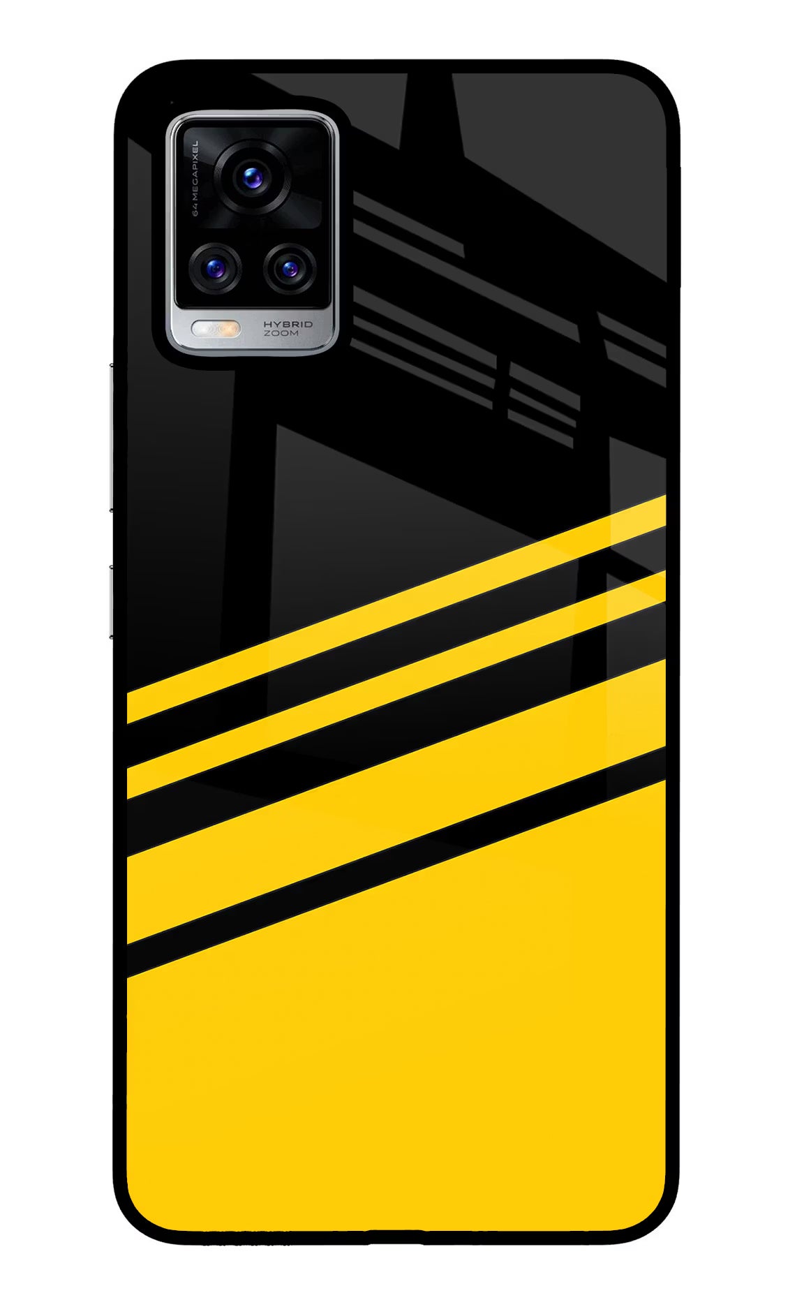 Yellow Shades Vivo V20 Pro Glass Case Back Cover by Casekaro