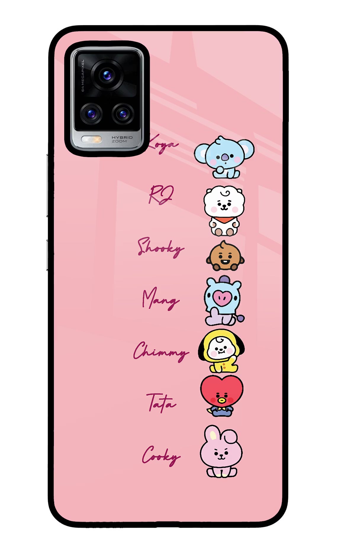 BTS names Vivo V20 Pro Glass Case Back Cover by Casekaro