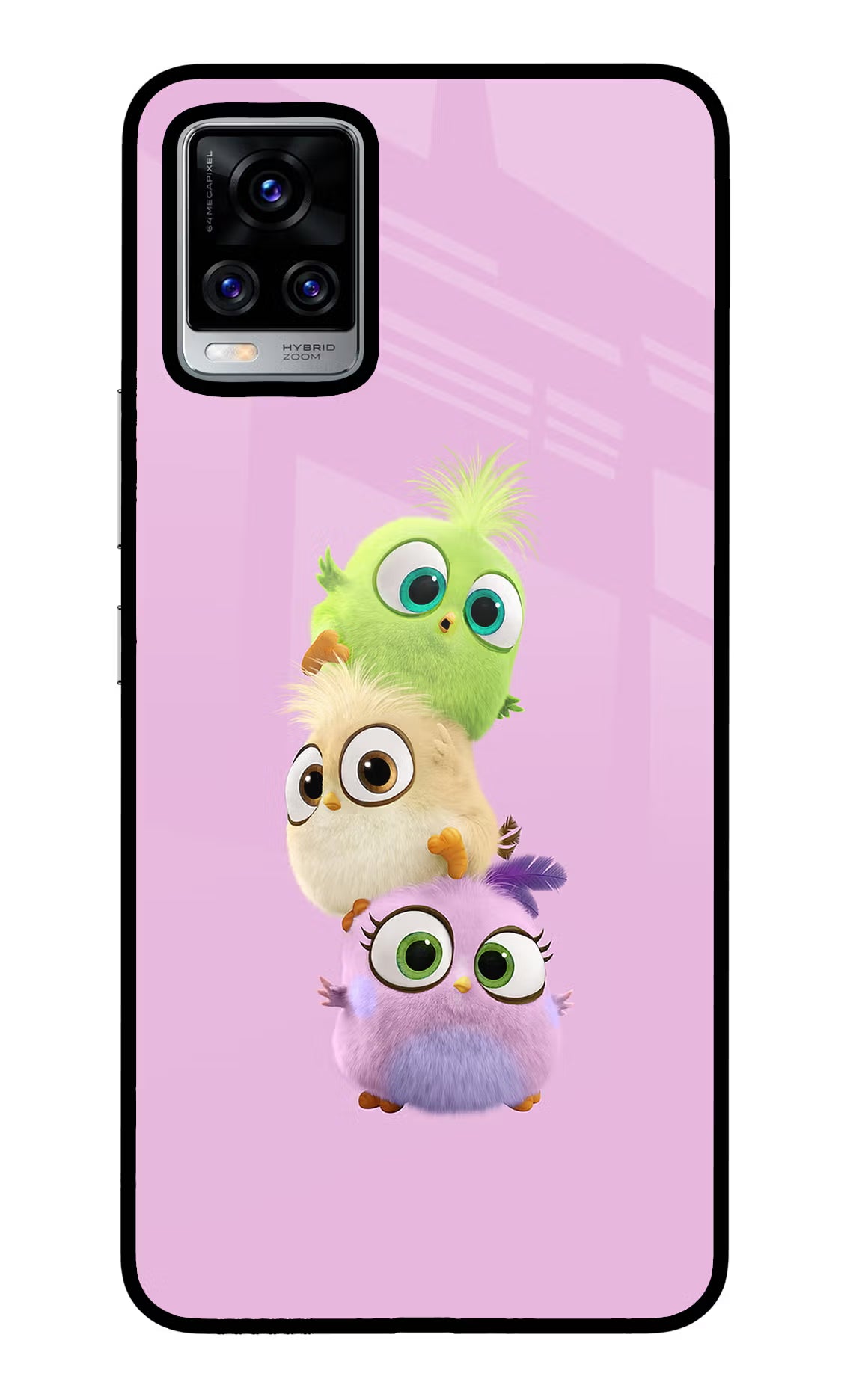 Cute Little Birds Vivo V20 Pro Glass Case Back Cover by Casekaro
