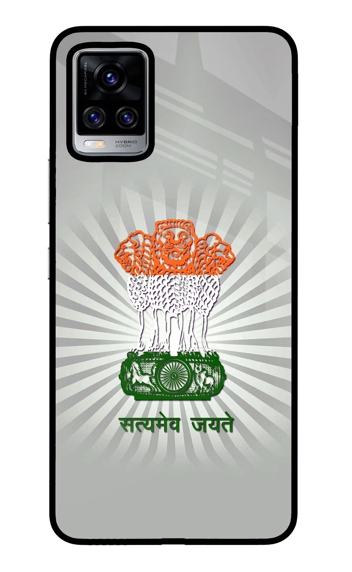 Satyamev Jayate Art Vivo V20 Pro Glass Case Back Cover by Casekaro