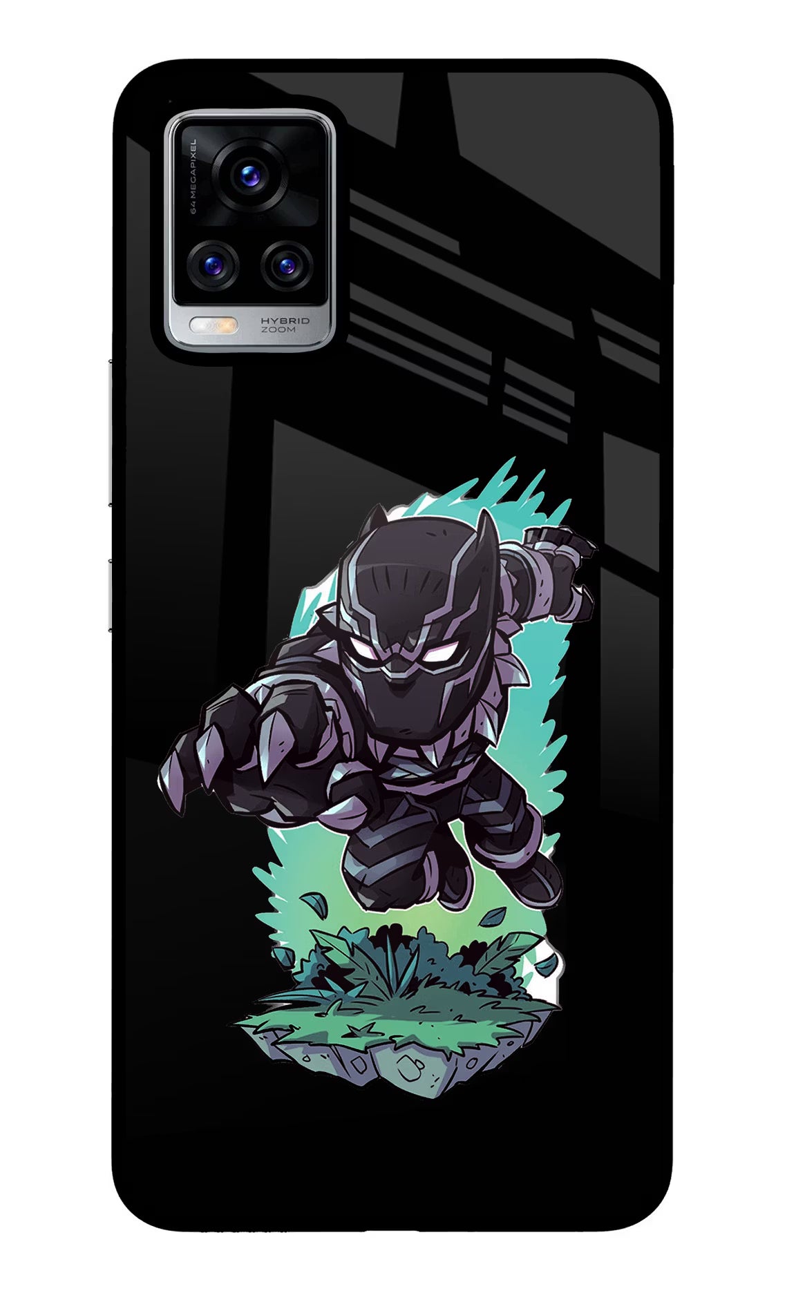 Black Panther Vivo V20 Pro Glass Case Back Cover by Casekaro