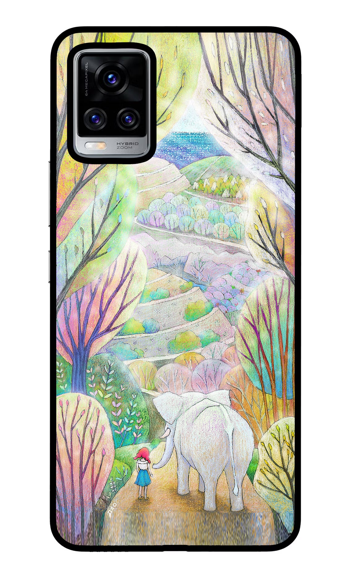 Nature Painting Vivo V20 Pro Glass Case Back Cover by Casekaro