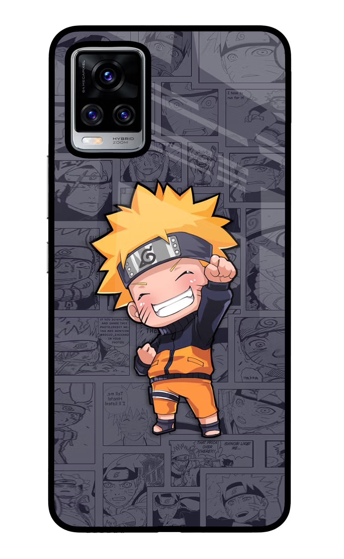 Chota Naruto Vivo V20 Pro Glass Case Back Cover by Casekaro