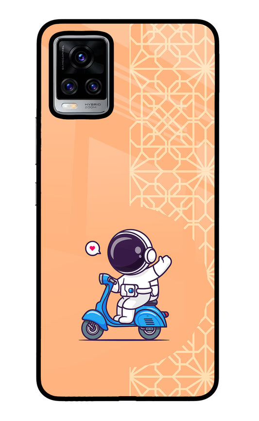 Cute Astronaut Riding Vivo V20 Pro Glass Case