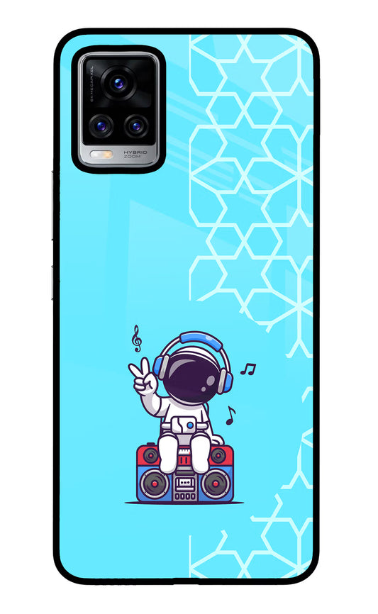 Cute Astronaut Chilling Vivo V20 Pro Glass Case