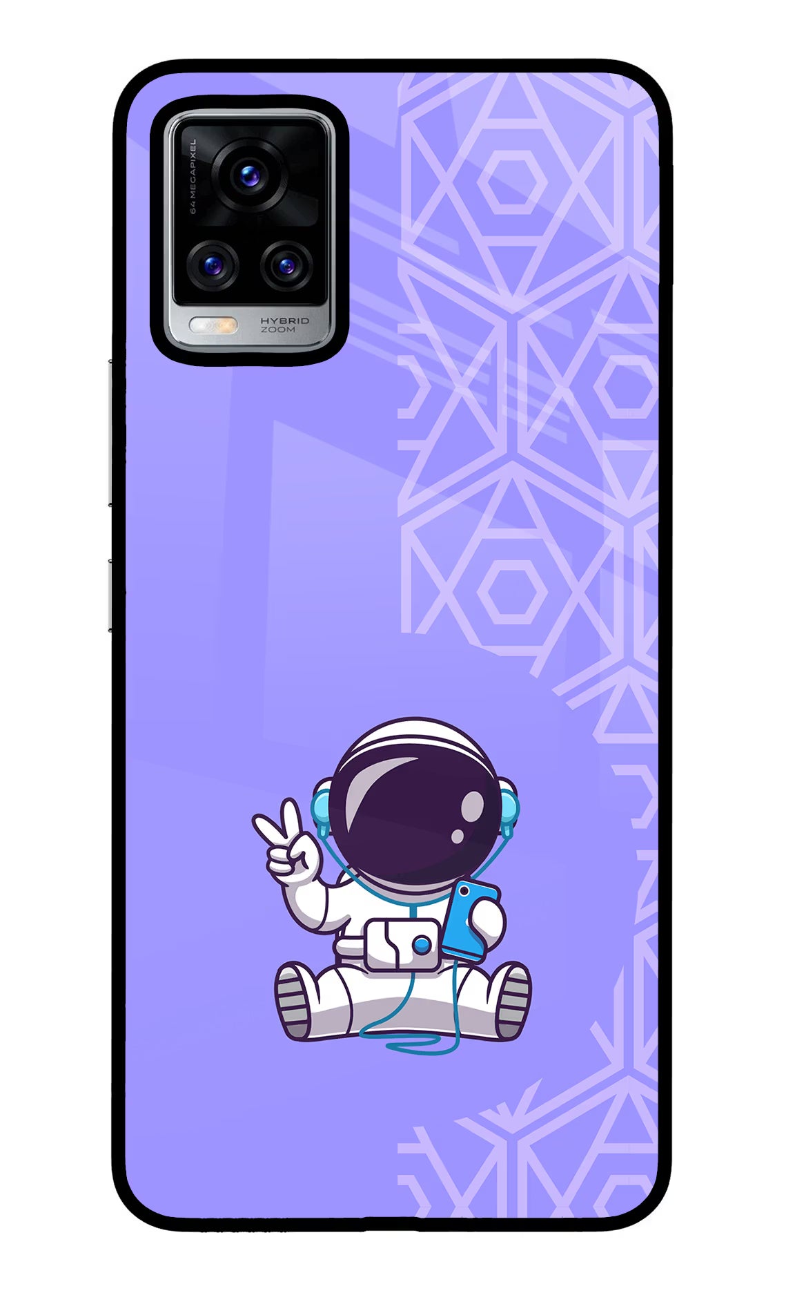 Cute Astronaut Chilling Vivo V20 Pro Glass Case