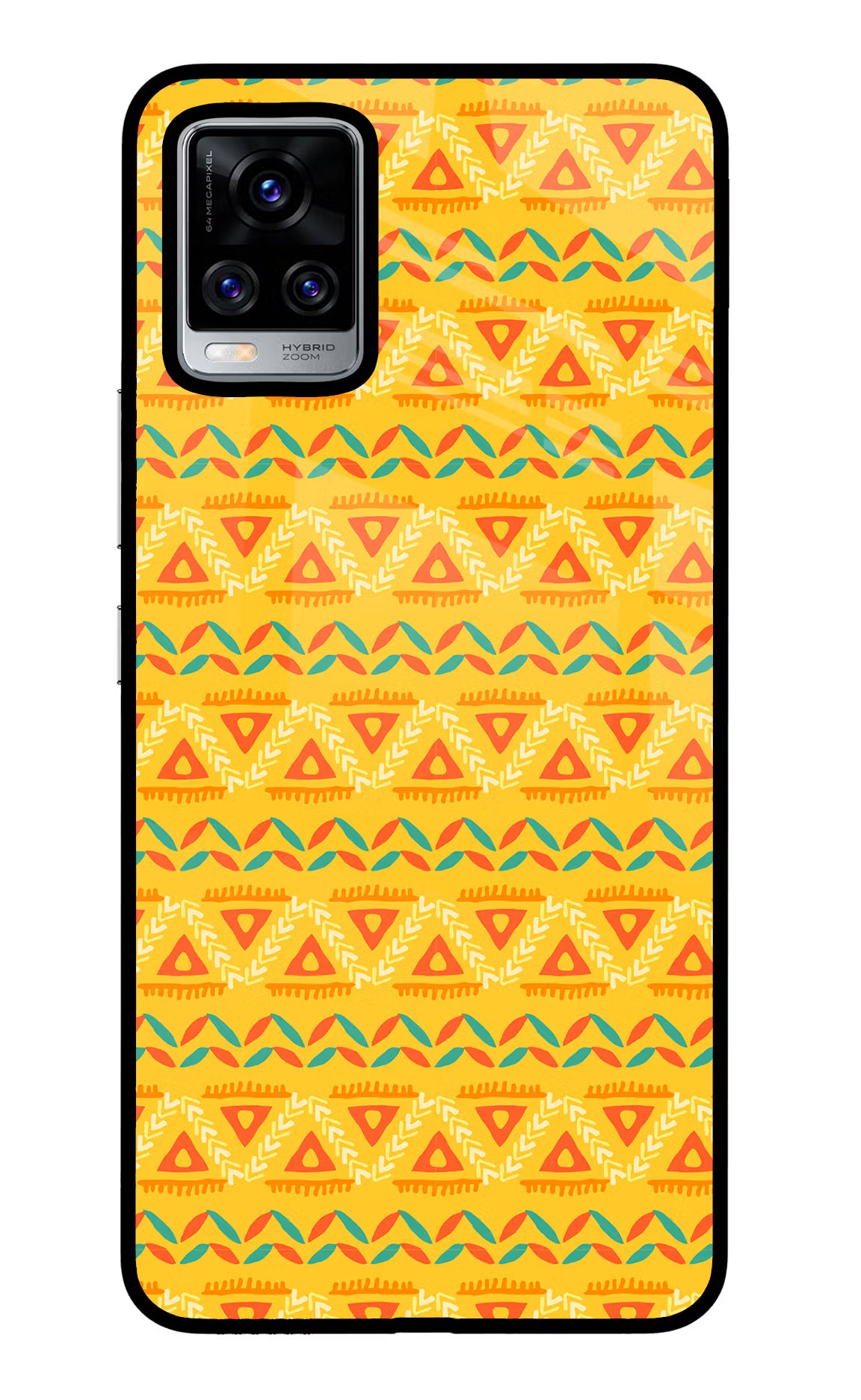 Tribal Pattern Vivo V20 Pro Glass Case Back Cover by Casekaro