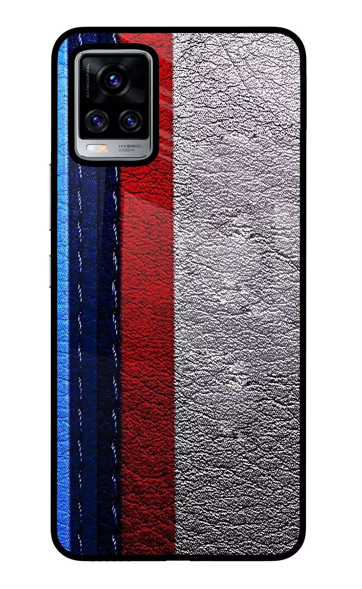 BMW Stripes Vivo V20 Pro Glass Case Back Cover by Casekaro