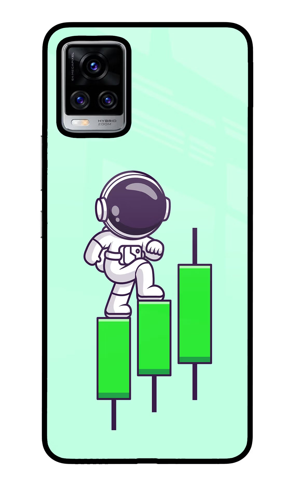 Astronaut Trader Vivo V20 Pro Glass Case Back Cover by Casekaro