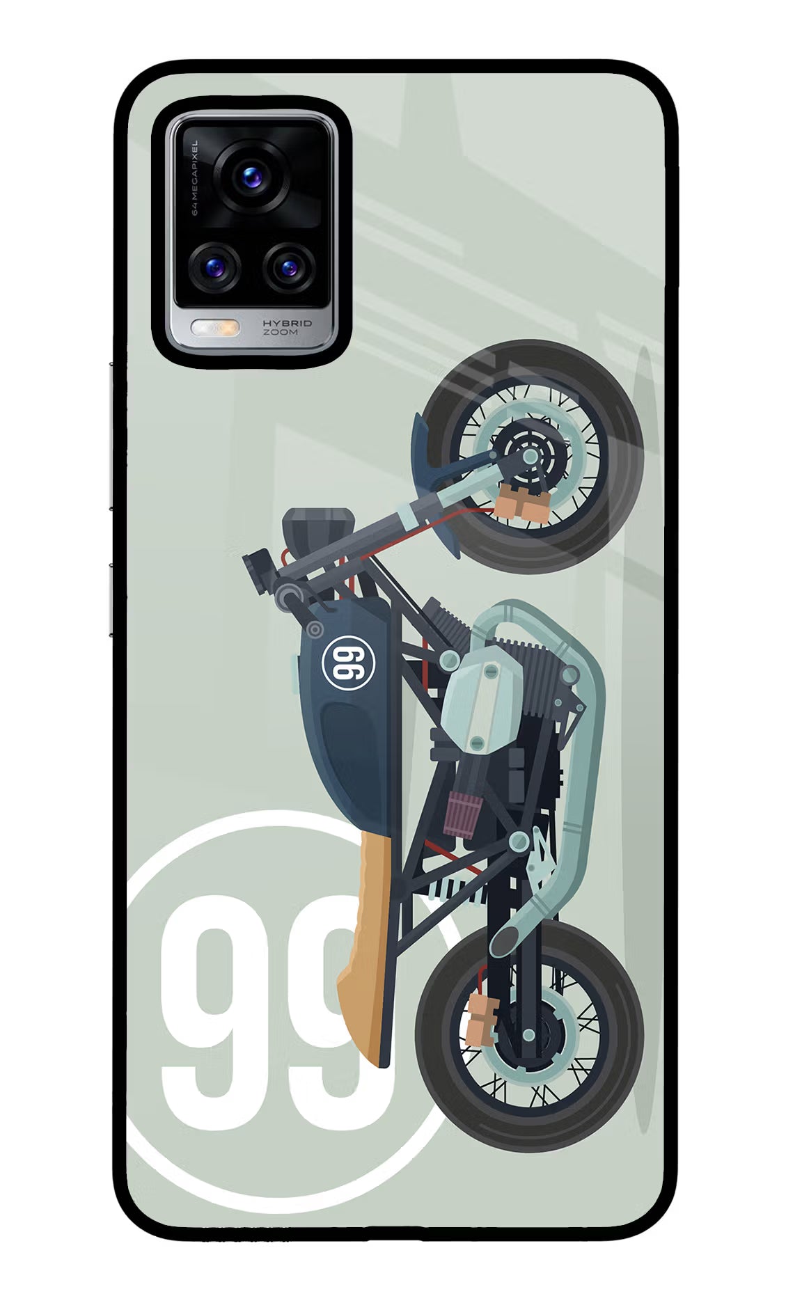 Classic Cafe Racer 99 Vivo V20 Pro Glass Case Back Cover by Casekaro