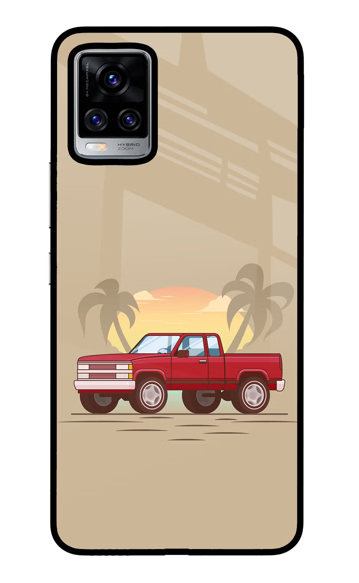 Desert Classic Drive Vivo V20 Pro Glass Case Back Cover by Casekaro