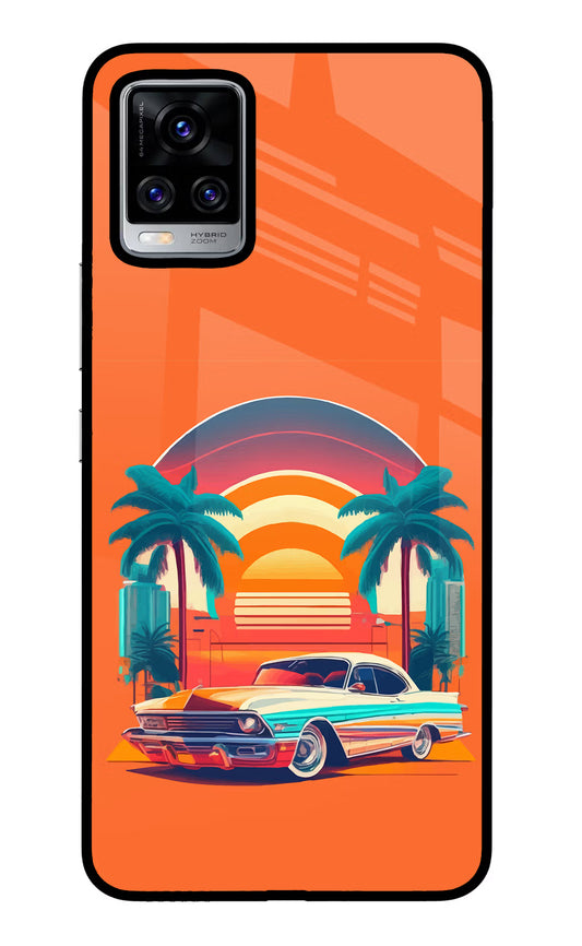 Palm Drive 80s Vivo V20 Pro Glass Case