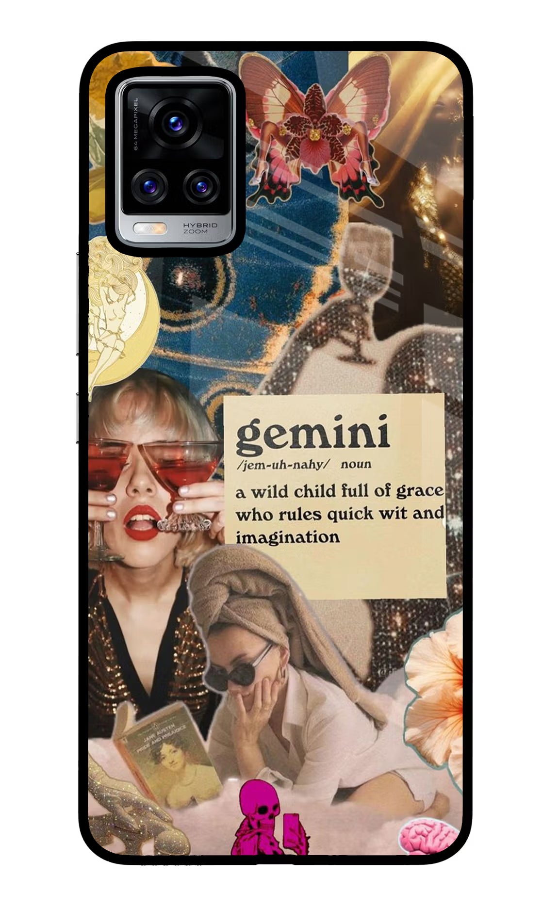 Gemini Zodiac Vivo V20 Pro Glass Case Back Cover by Casekaro