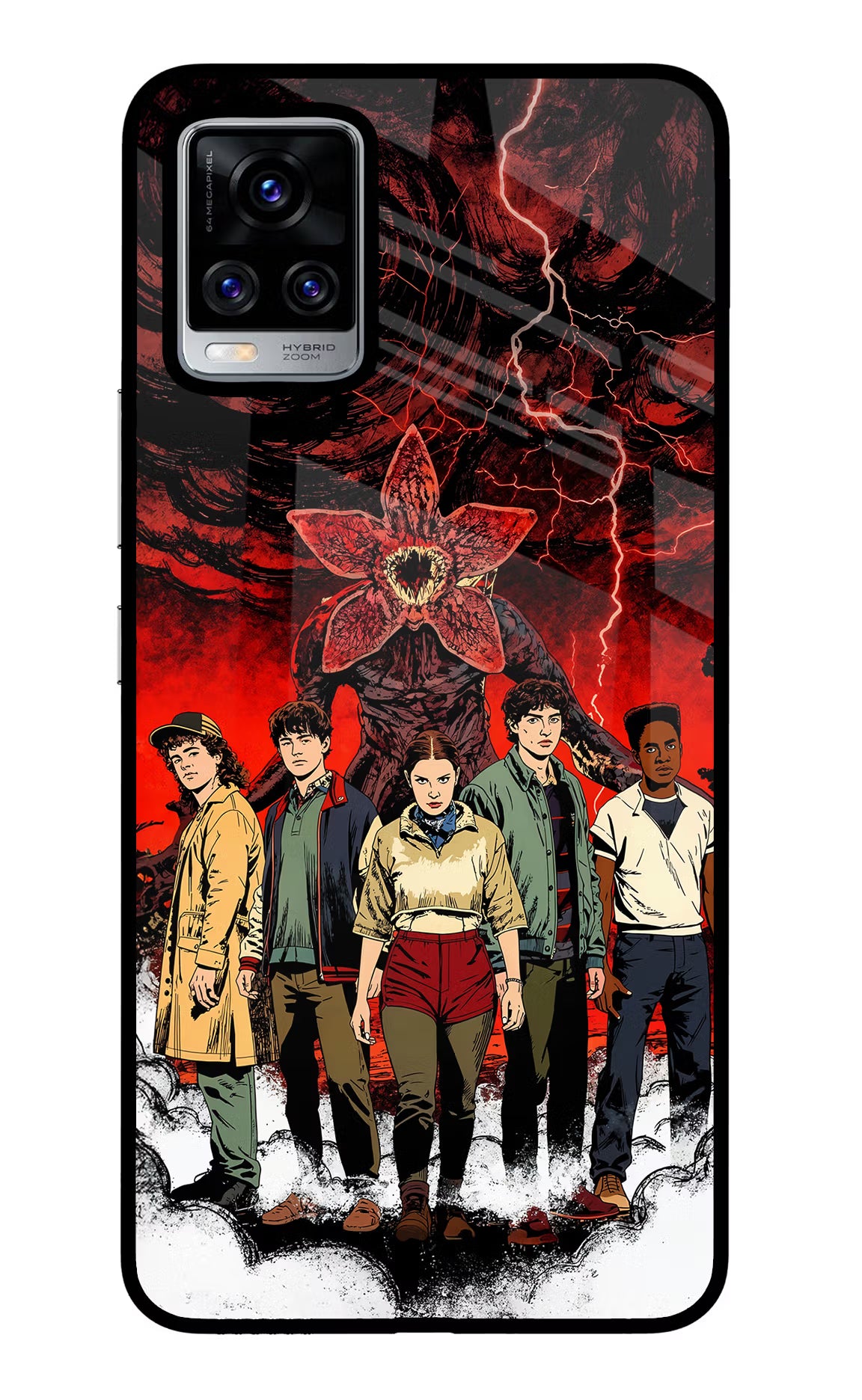 Ordinary Things Characters Vivo V20 Pro Glass Case Back Cover by Casekaro